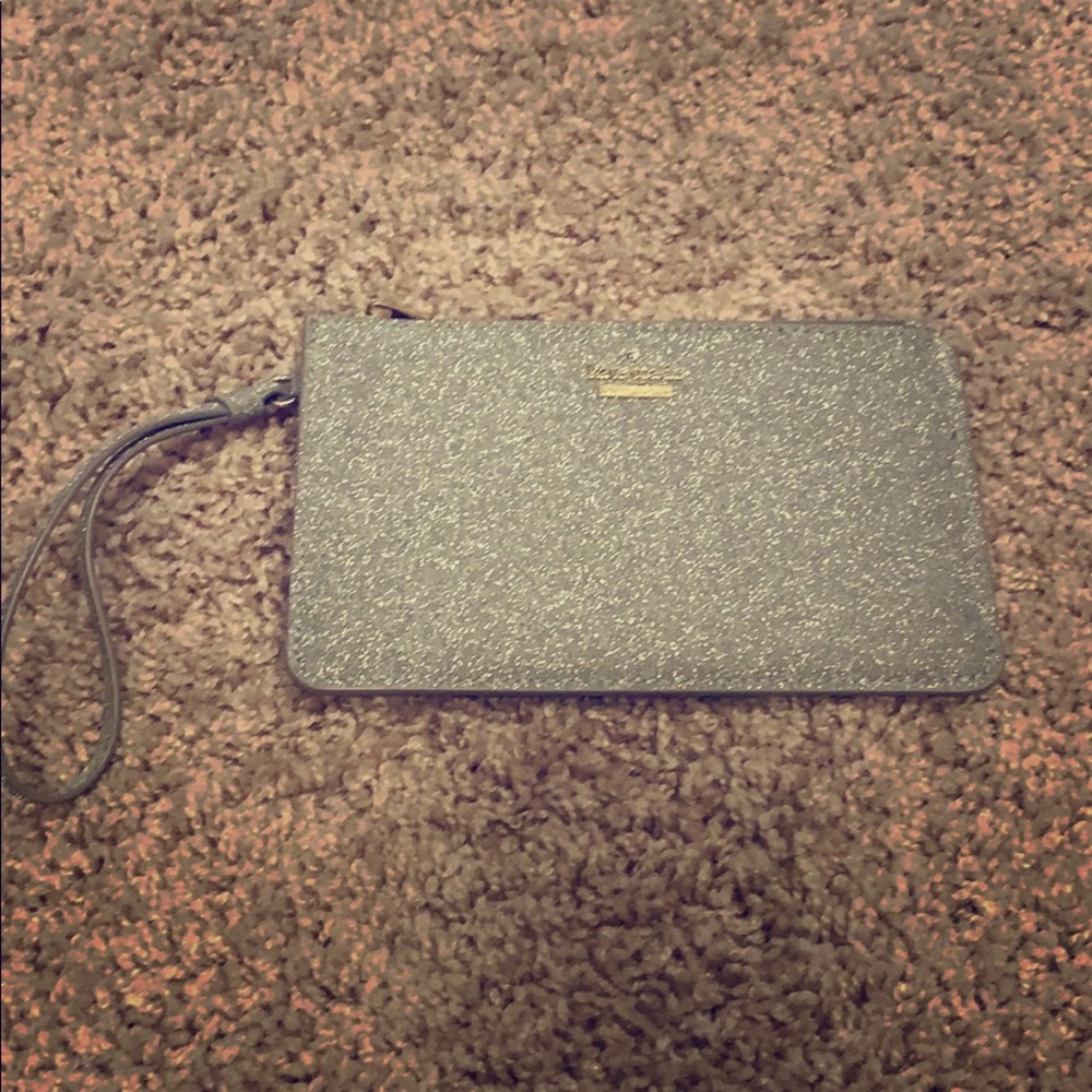 Silver Kate spade wristlet